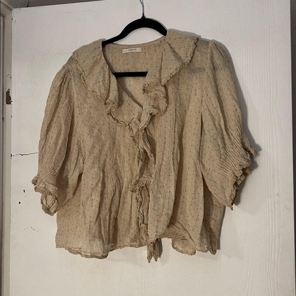 Doen Cream Ruffle Blouse - Picture 3 of 9